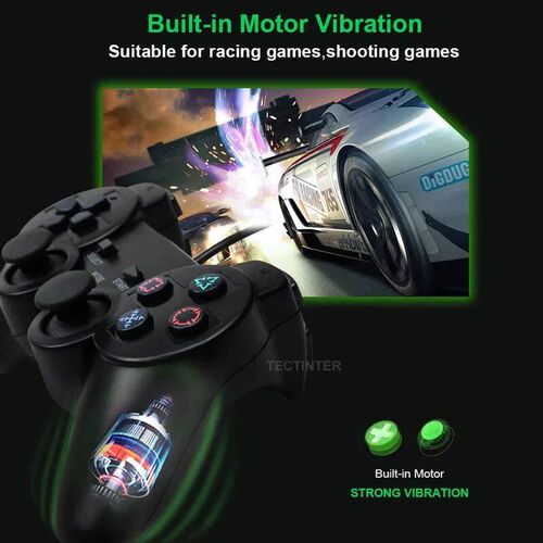 Transparent Color Wired Controller For PS2 /PS1 Console Vibr