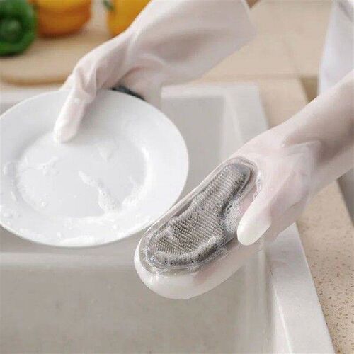 Dishwashing Cleaning Gloves Silicone Rubber Sponge Glove