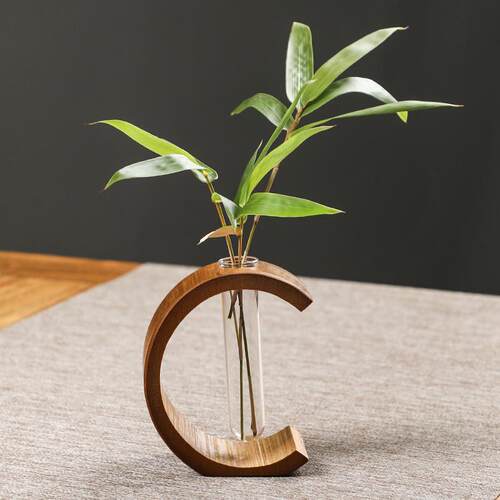 1pc Handmade Bamboo Vase Plant Vintage Flower Pot Natural Ba