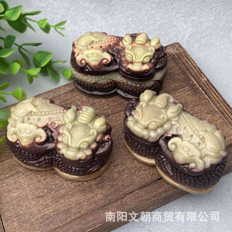 紫袍玉大貔貅茶宠摆件手把件茶盘宠物工艺品直播货源