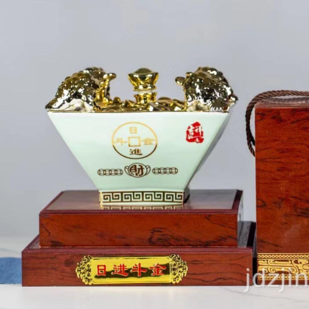 景德镇陶瓷酒瓶 5斤装日进斗金金蟾密封酒坛创意装饰摆件酒壶直销