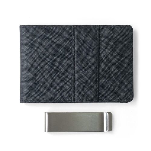 SaleSolid Mens Thin Bifold Money Clip Leather Wallet with A