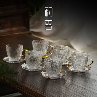 功夫茶小茶杯带把只装家用待客茶具杯子装喝茶水杯玻璃杯1ml