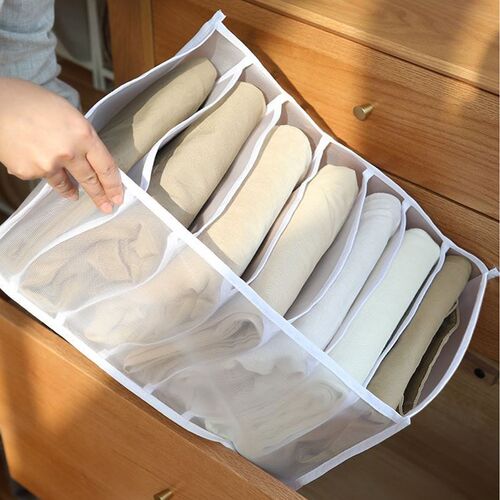 Jeans Compartment Storage Box Closet Clothes Drawer Mesh Sep