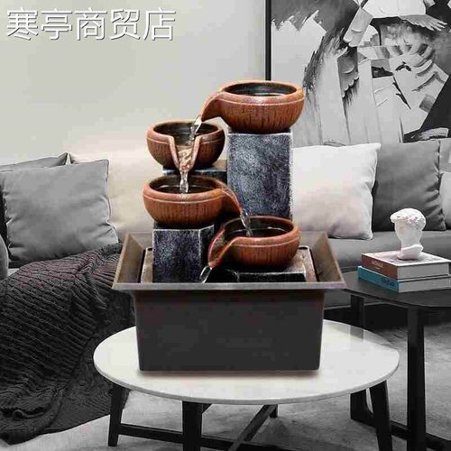 European fountain water living room desktop creative home