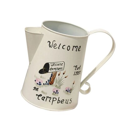 Vintage Metal Flower Jug Pitcher Jar Vase Wedding Home RUSTI