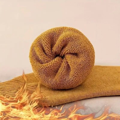 5 Pairs Thickened And Warm Woolen Socks For Men, Mid-tube So