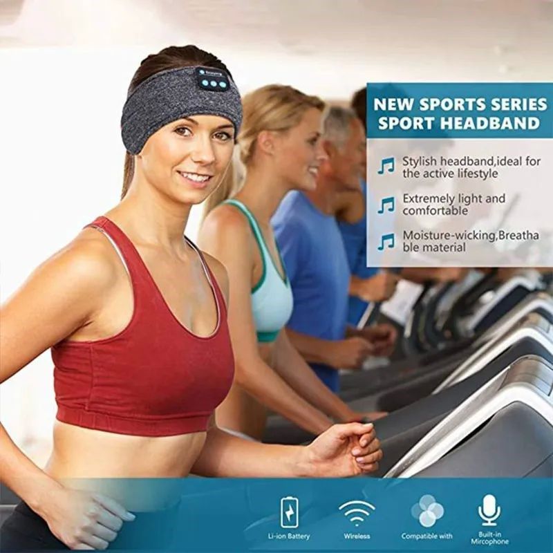 Wireless Bluetooth Headset Elastic Sports Headband Over the