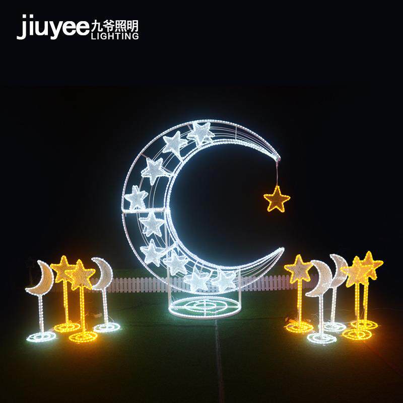 led月亮造型灯 led星星造型灯户外灯 游乐场灯光秀国庆节日装饰灯