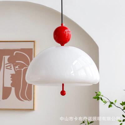 心晴餐厅吊灯 中古法式复古后现代客厅奶油玻璃卧室茶室吧台主灯