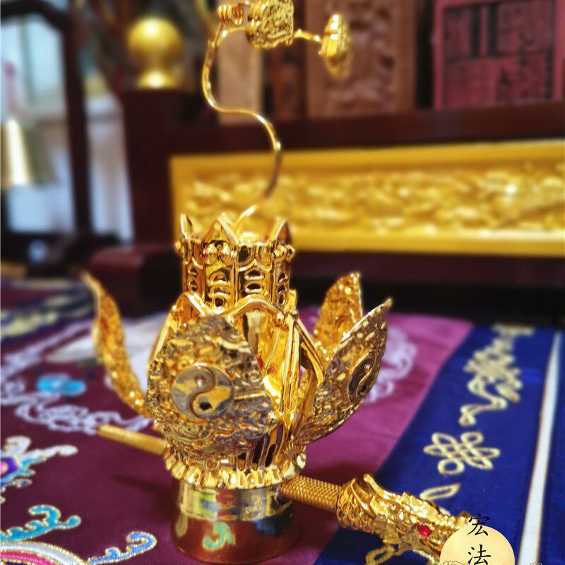 道莲花冠 三花聚顶莲花冠 紫铜D三清冠 高功帽 太极高功道冠