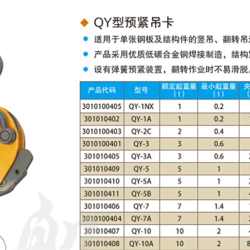 QY预紧吊卡竖吊钢板起重钳大船牌QYL吊钳吊钩大连造船厂CDH立吊钳