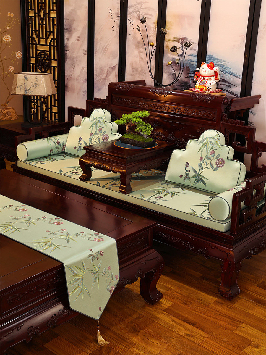 中式红木沙发坐垫四季通用防滑垫实木椅垫座垫客厅沙发套罩盖布巾