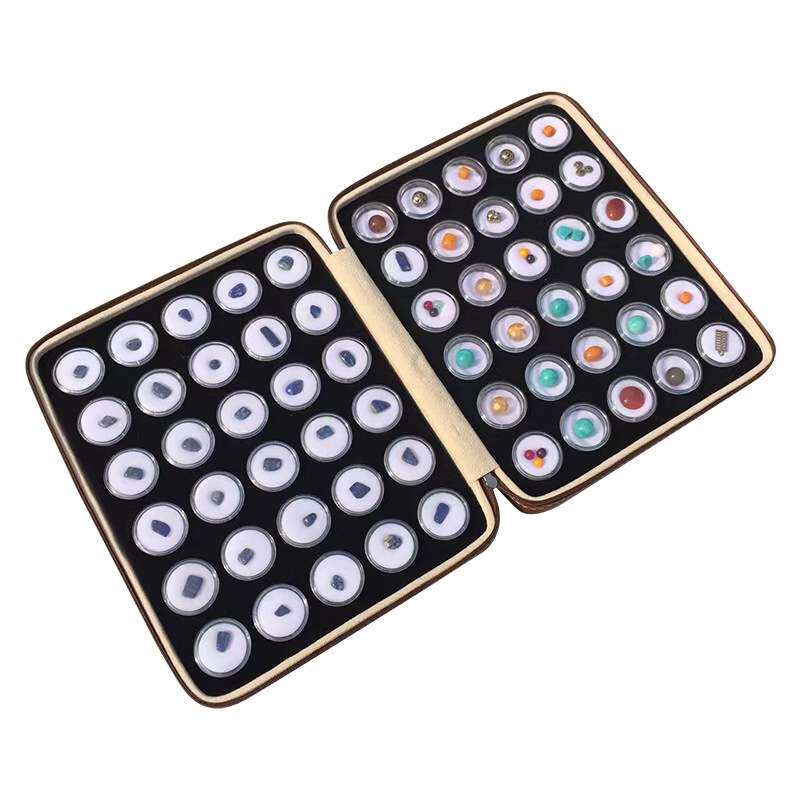 小圆盒宝石箱裸钻盒珠宝盒旋转盖戒面展示收纳箱样品展示箱