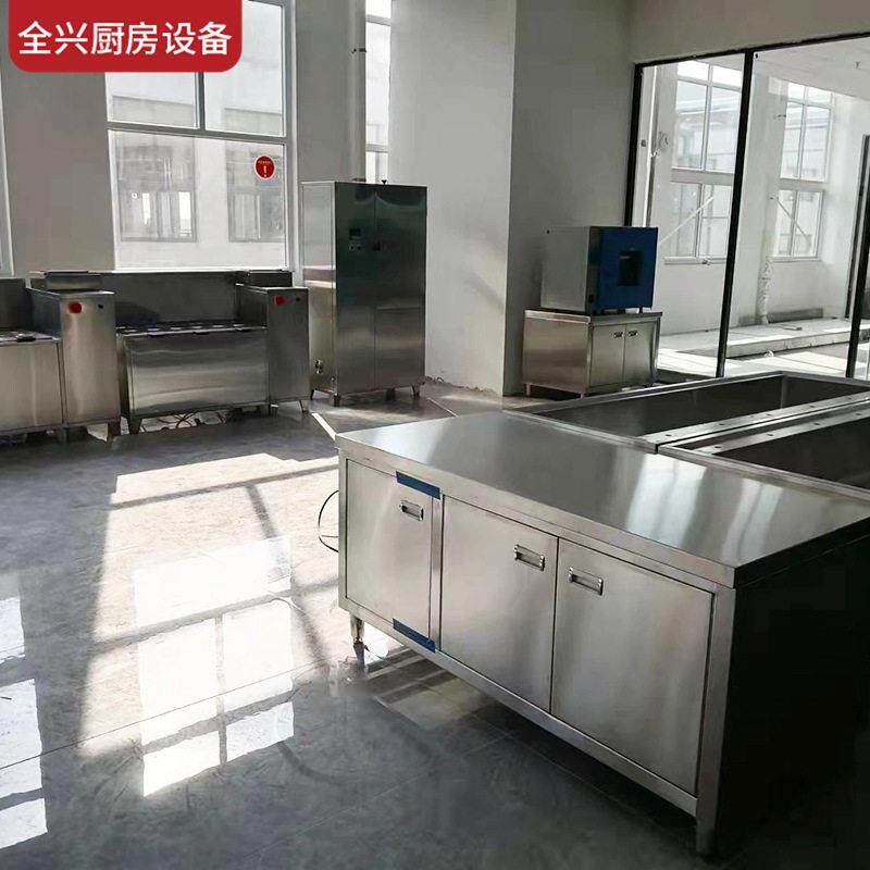 天津餐馆台厨柜学校酒店餐厅商用厨房不锈钢拉门台