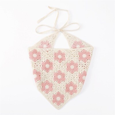Retro Cute Triangle Scarf Handmade Crochet Flower Headband f