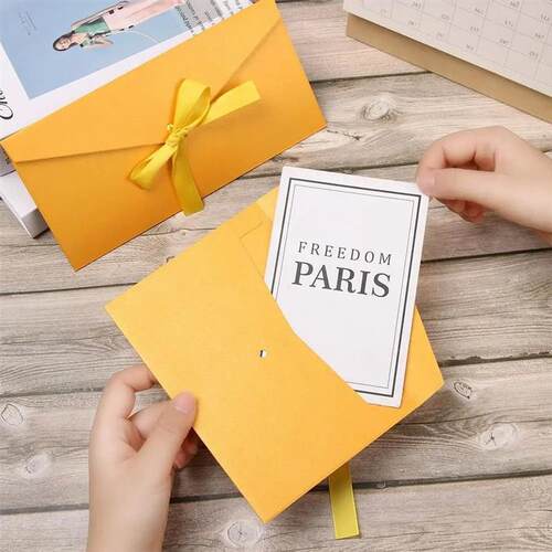 10 Pcs/set Envelope Pearlescent Paper Bow Thicken Ribbon Ret