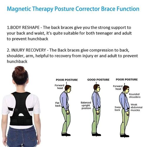 Magnetic Therapy Back Posture Corrector With Adjustable Shou