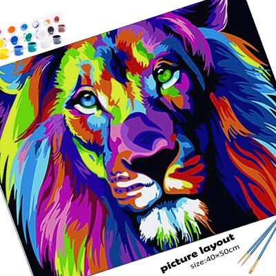 Diy Paint By Numbers Animal Kit Oil Painting By Number On  C