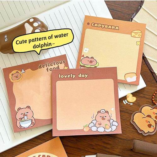 50 Sheets Kapibala Notepad Memo Pad Kawaii Stationery Suppli