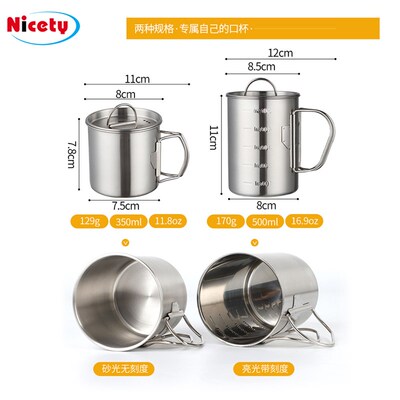 Outdoor Camping Stainless Steel Cup Foldable Cup for Hiking