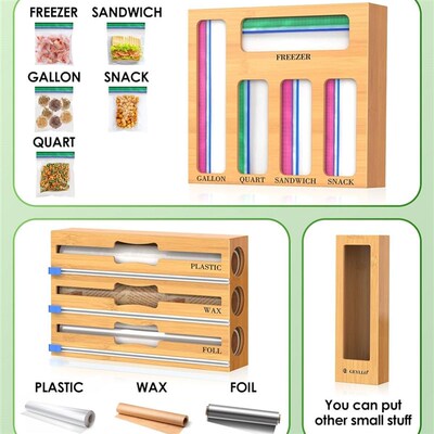 Storage Bag Organizer, Foil and Plastic Wrap Organizer