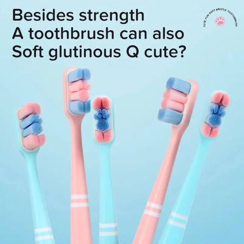4Packs Cartoon Cat Claw Extra Soft Bristles Toothbrush Coupl