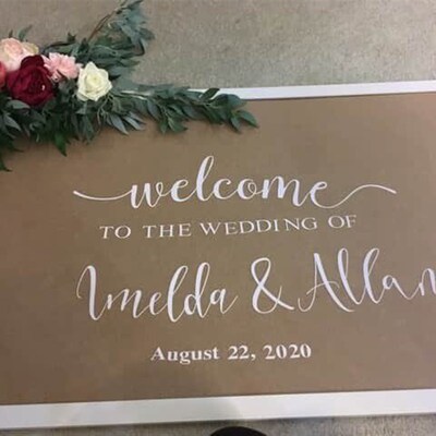 Wedding Welcome Mirror Vinyl er Personalized Names And Date
