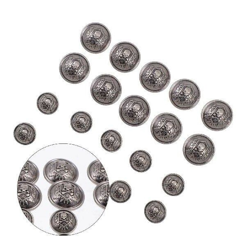 20 Pcs Skull Button Household Patching Buttons Retro - 实物图