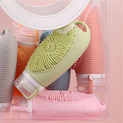 Compact Shower Accessory Silicone Travel Dispensing Bottle