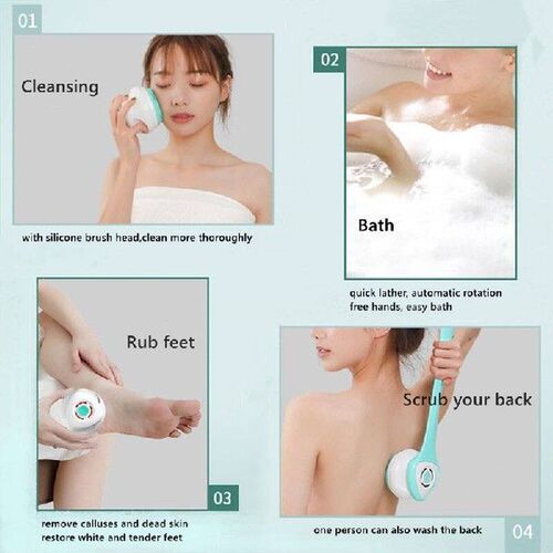 5 in 1 Electric Bath Brush Long Handle Handheld Shower