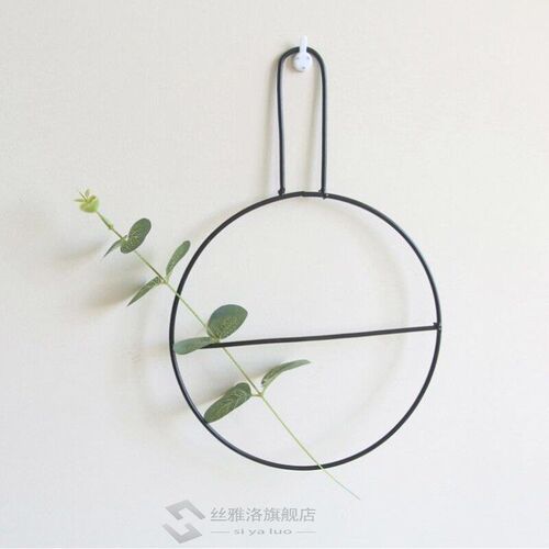 Nordic Style Iron Frame Vase Wall Hanging Plant Dried Flower