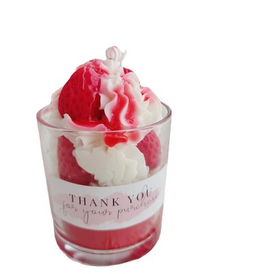 Strawberry Jam Candle Gel Wax Scented Candle in Glass Jars F