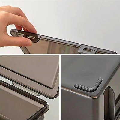 High Advanced Black Transparent File Organizer Box A4 Docume