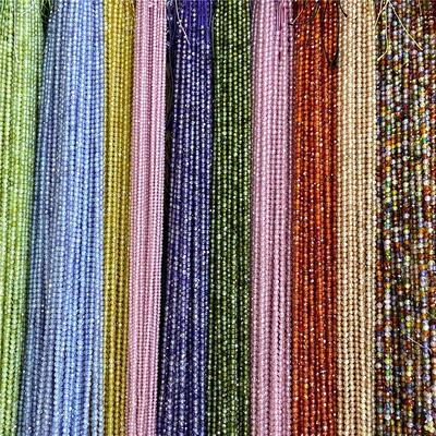 2 3mm Transparent zircon beads Natural Small stone beads tin