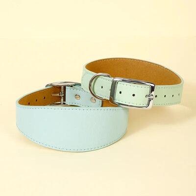 Wide Leather Dog Collar for Small Medium Large Dogs, Greyhou