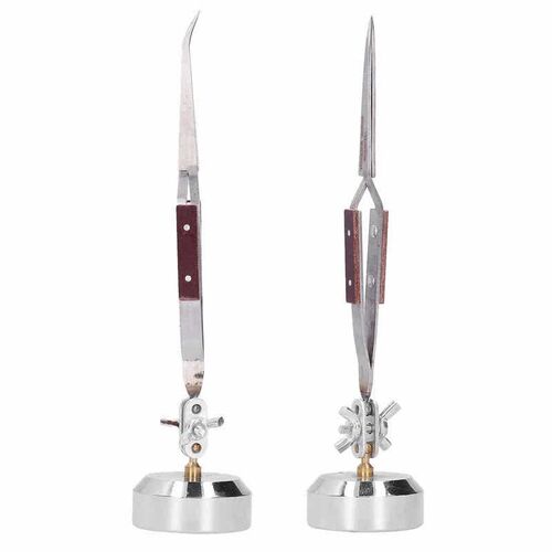 Metal Third Hand Base with Tweezers Rebound Soldering Clamp
