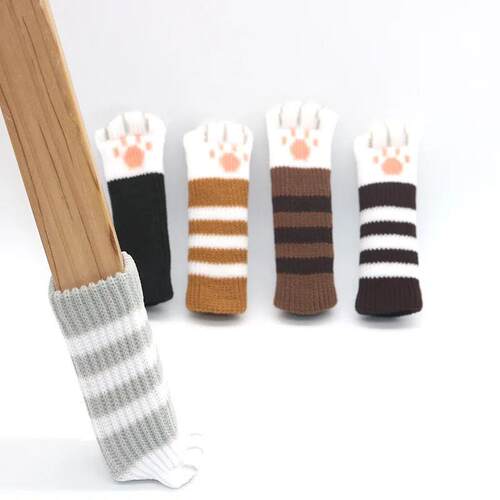 Cute cat 16 piece chair leg table foot socks floor protector