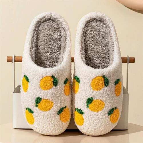 Cute Fruit Women Slippers Winter Indoor Warm Soft Sole Breat