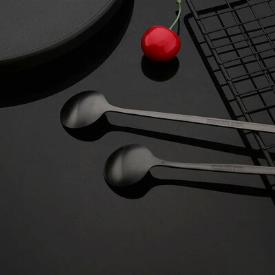 Dinnerware Set Matte Black Knife Fork Dessert Spoon Tablewar