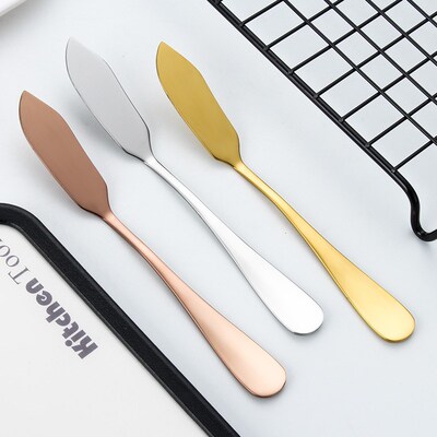 Butter Knife Cheese Dessert Jam Cream Gold Rose Knifes 抹刀