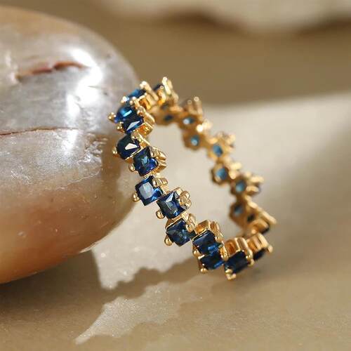 Irregular Square Zircon Engagement Ring Vintage Female Royal