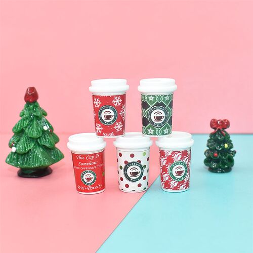 10pcs Christmas Coffee Cup Resin Charms Pendant for Earring