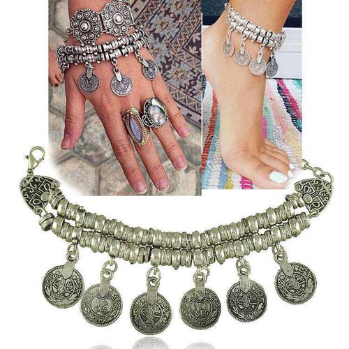 H0027 Fashion Retro Bohemian Vintage Carved Ancient Coins Ta
