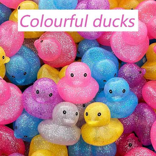 1-100Pcs Colourful  Rubber Ducks Mini Duck Party Favors Bulk