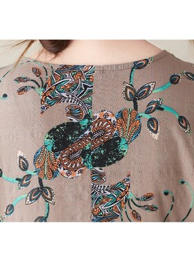 2023 Womens Dresses Vintage Textured Print Short Sleeve Top