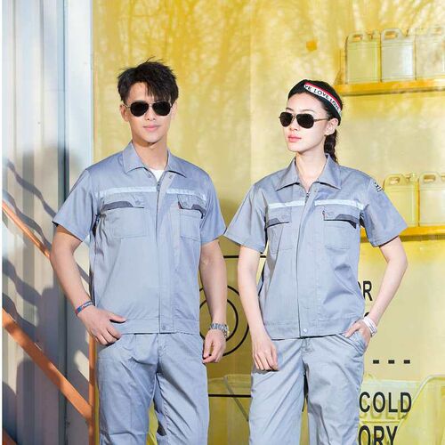 Summer short-sleeved reflective anti-static work suit Sinoch