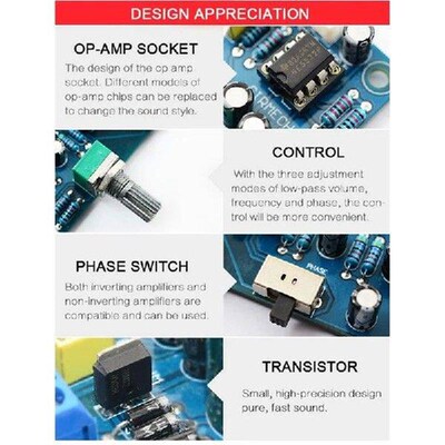 2.1 Channel Subwoofer Preamp Board Amplifier Board Low Pass