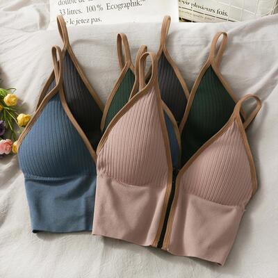 Korean striped crop ops slim fit spaghetti strap tanke top w