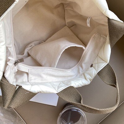 Large Capacity Bags for Women Quilted Bucket Bag Shoulder Ba